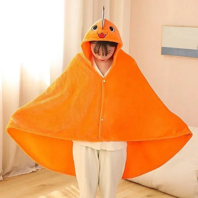 Anime Chainsaw Man Cosplay Blanket Pochita Power Denji Cloak Costume Props