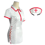 Anime Chainsaw Man Cosplay Costume Makima Nurse Uniform Artificial PU Leather Dresses and Nurse Cap