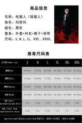 Anime Chainsaw Man Makima Cosplay Costume Black Trench Shirt Tie Pants Makima Wig Long Light Red Braid Men Women Suit Uniforms