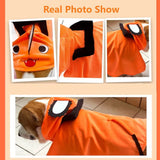 Anime Chainsaw Man Pochita Cloak Cat and Dog Clothing Hooded Cape Cute Kitten Puppy Uniform Pets Orange Outfits Clothes