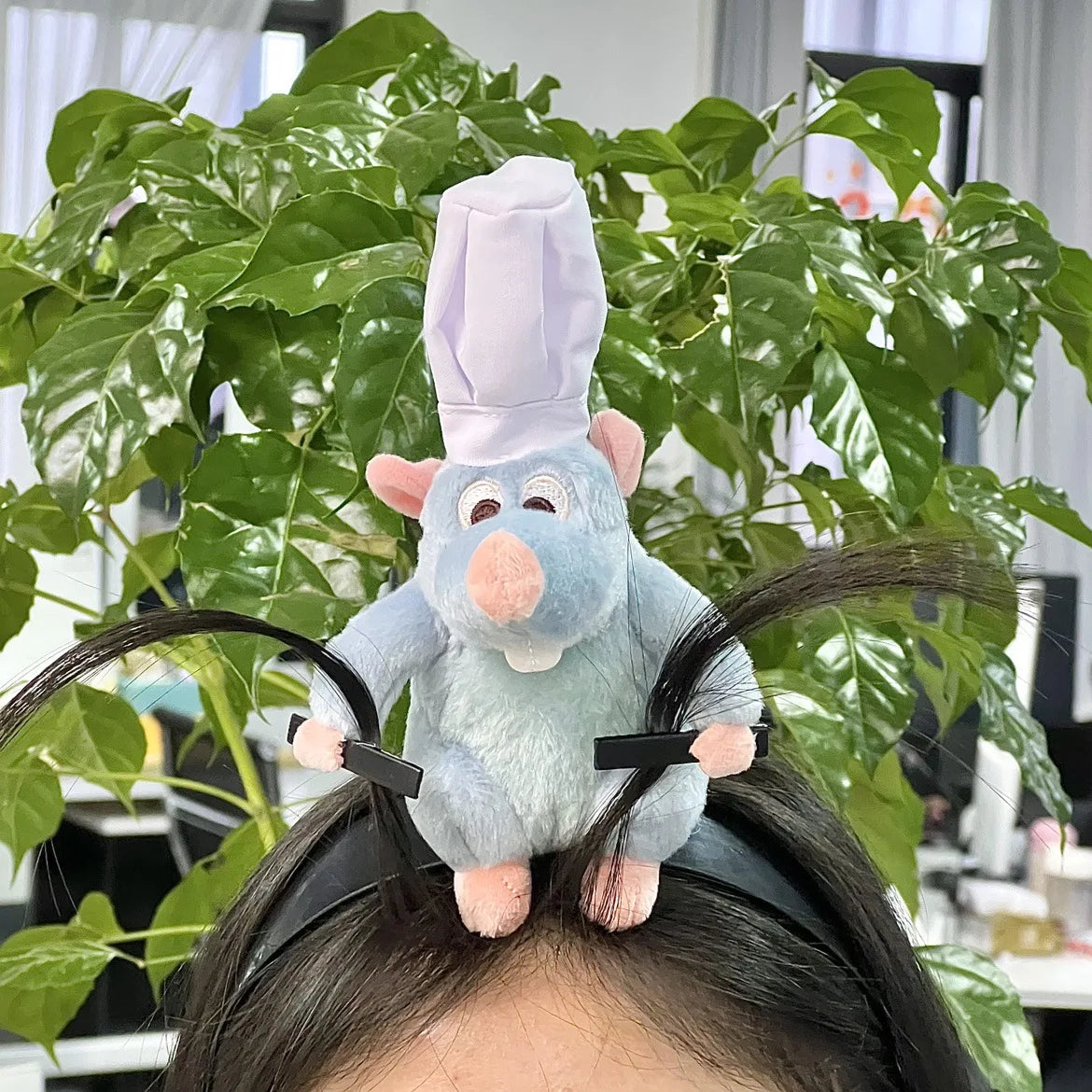 Anime Disney Ratatouille Hairband Cartoon Plush Doll Headband Wide-Brimmed Hairpin Photo Headdress Creativity Girl Toy Gifts