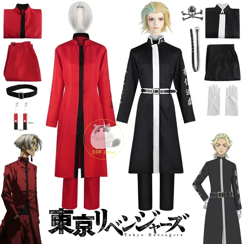 Anime Tokyo Revengers Cosplay Kurokawa Izana Cosplay Rindo Haitani Costume Red Black Uniform Halloween Carnaval Party Clothes