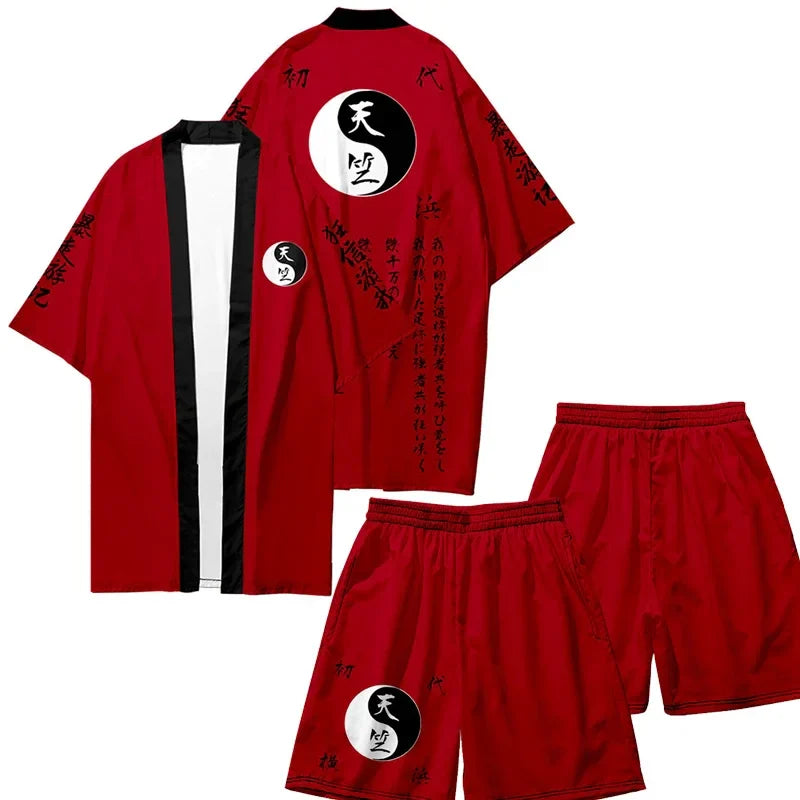 Anime Tokyo Revengers Tenjiku Cosplay Costume Cardigan Shorts Haori Izana Kurokawa Red Kimono Kakucho Hitto Cloak Tetta Kisaki