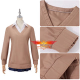 Anime Yofukashi no Uta Call Of The Night Kikyo Seri Cosplay Costumes Adult Women JK Uniform Khaki Coat Skirt Bow-Ties Halloween