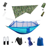 Anti Outdoor Camping Hammock With Mosquito Net And Rain Tent Equipment Supplies Shelters Camp Bed Survival Portable Hammock