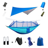 Anti Outdoor Camping Hammock With Mosquito Net And Rain Tent Equipment Supplies Shelters Camp Bed Survival Portable Hammock