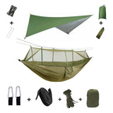 Anti Outdoor Camping Hammock With Mosquito Net And Rain Tent Equipment Supplies Shelters Camp Bed Survival Portable Hammock