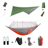 Anti Outdoor Camping Hammock With Mosquito Net And Rain Tent Equipment Supplies Shelters Camp Bed Survival Portable Hammock