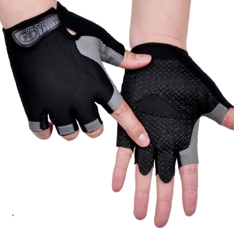 Anti-shock Sports Gym Gloves Weightlifting Fitness Training Non Slip Palm Protector Breathable Fingerless Bicycle Cycling Gloves