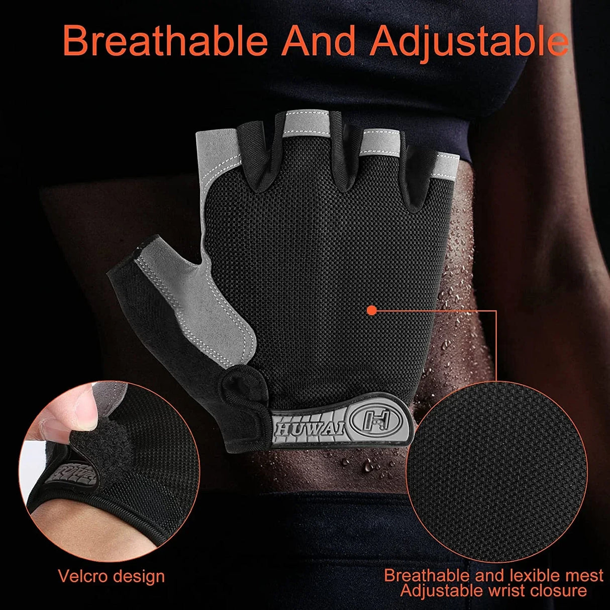 Anti-shock Sports Gym Gloves Weightlifting Fitness Training Non Slip Palm Protector Breathable Fingerless Bicycle Cycling Gloves