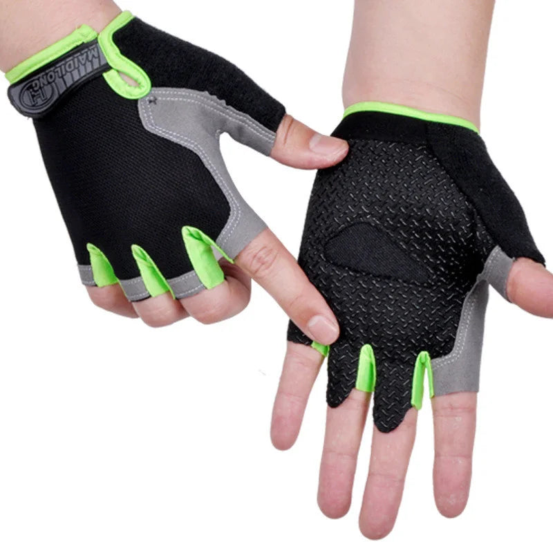 Anti-shock Sports Gym Gloves Weightlifting Fitness Training Non Slip Palm Protector Breathable Fingerless Bicycle Cycling Gloves