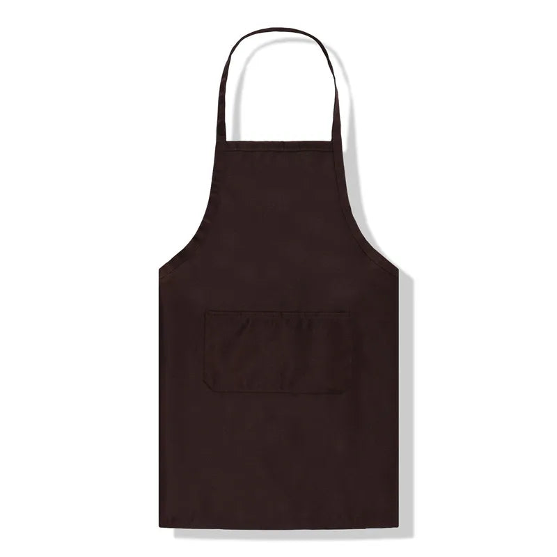 Aprons Custom Design Brand Logo Black Unisex Waiter Cooking Restaurant Pocket Printing Adjustable Hanging Neck Men for Woman