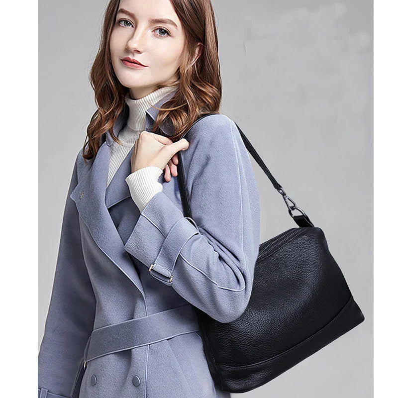 Arliwwi Genuine Leather Shoulder Bag Women's Luxury Handbags Fashion Crossbody Bags for Women Female Tote Handbag G12