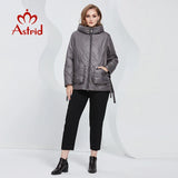 Astrid 2022 Spring Women Parkas Oversize Short Grey Padded Down Coats Hooded Women's Jacket Fashion Outerwear Quilted AM-10075