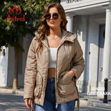 Astrid 2022 Spring Women Parkas Oversize Short Grey Padded Down Coats Hooded Women's Jacket Fashion Outerwear Quilted AM-10075