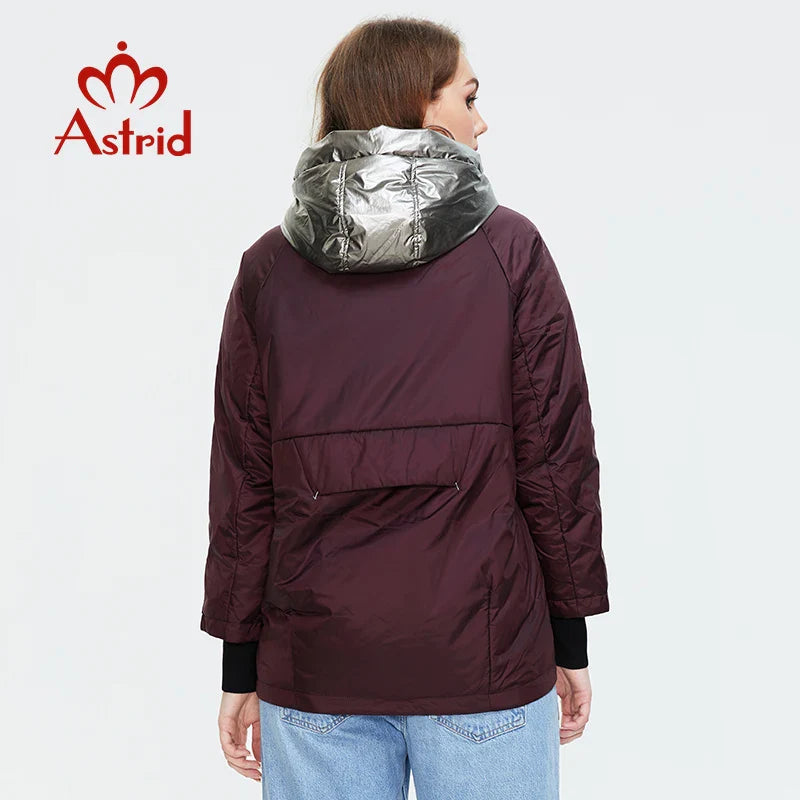 Astrid 2022 Spring Women's Jacket Young fashion Short women coat Plus Size high quality female Outwear Casual Hooded Thin cotton