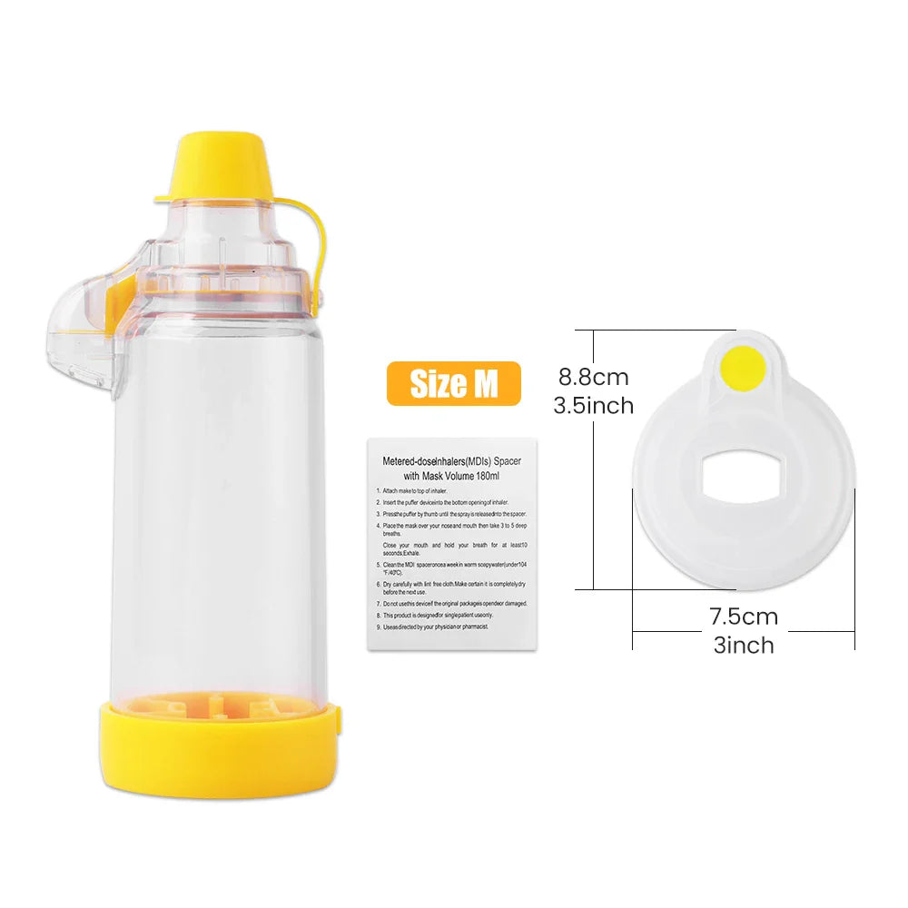 Automizer Asthma Spacer Inhaler Spacer Mist Storage Compressor Aerosol Cabin Nebulizer Tank with Mask Cup for Adult Child Baby