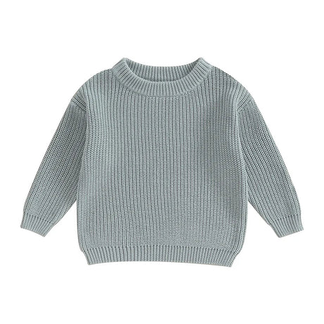 Autumn Baby Girls Boys Sweaters Coat Kids Knitting Pullovers Tops Baby Boys Girls Solid Color Basic Cotton Long Sleeve Sweater