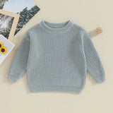 Autumn Baby Girls Boys Sweaters Coat Kids Knitting Pullovers Tops Baby Boys Girls Solid Color Basic Cotton Long Sleeve Sweater