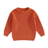 Autumn Baby Girls Boys Sweaters Coat Kids Knitting Pullovers Tops Baby Boys Girls Solid Color Basic Cotton Long Sleeve Sweater