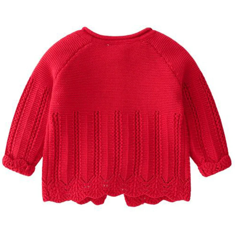 Autumn Girls Cardigan Spring Cotton Sweater Top Baby Girl Children Clothing Princess Girls Knitted Cardigan Sweater Kids Toddler