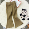 Autumn Kids Baby Girls Pants Candy Color Children's Clothes Leggings Pants Kids Baby Girls Bell-bottomed Pants Baby Knit Pants