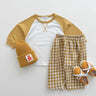 Autumn New Baby Long Sleeve Clothes Set Infant Girl Letter X Embroidery T Shirts + Plaid Pants 2pcs Suit Toddler Boy Outfits