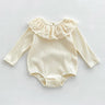 Autumn Spring Newborn Baby Girls Bodysuits+Hat Long Sleeved Cotton Print Lace Stitching Infant Baby Girls Jumpsuit Baby Clothing