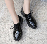 Autumn Spring Women Oxford Shoes Comfort Lady Brogue Derby Polish Designer Low-heeled Casual Shoes British Style Women Shoes