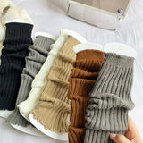 Autumn Winter Girls Fashion Leg Warmer Japanese Korean Style Cotton Stockings Student JK Warm Knee Protection High Tube Socks