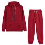 Autumn Women's Fleece Tracksuit 2 Pieces Set Pullover Hoodies+Pants Sport Suit Female Winter Warm Sweatshirt Suit for Woman