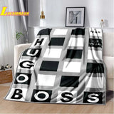 B-boss-s logo printed blanket soft flannel adult and children pet blanket sofa bed cover outdoor camping quilt birthday gift