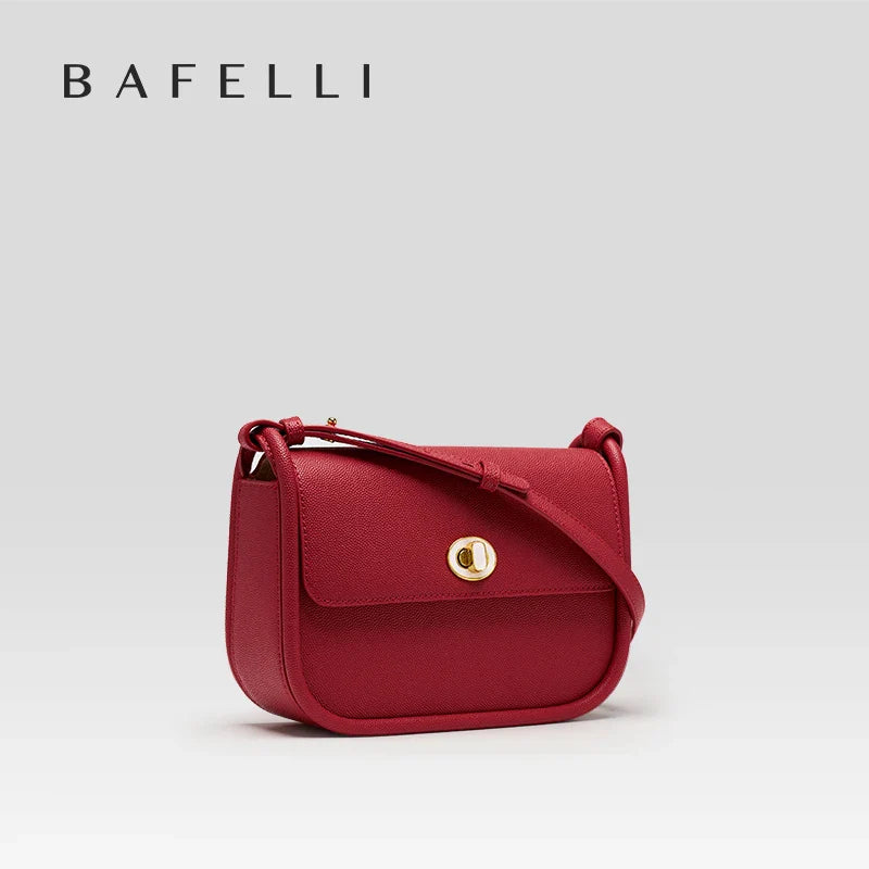 BAFELLI 2023 WOMEN'S NEW TREND LEATHER SADDLE BAGS FASHION STYLE ORIGINAL DESIGNER LUXURY BRAND CASUAL CROSSBODAY PURSE SHOULDER