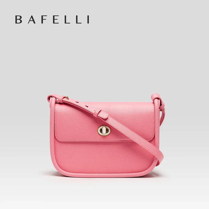 BAFELLI 2023 WOMEN'S NEW TREND LEATHER SADDLE BAGS FASHION STYLE ORIGINAL DESIGNER LUXURY BRAND CASUAL CROSSBODAY PURSE SHOULDER