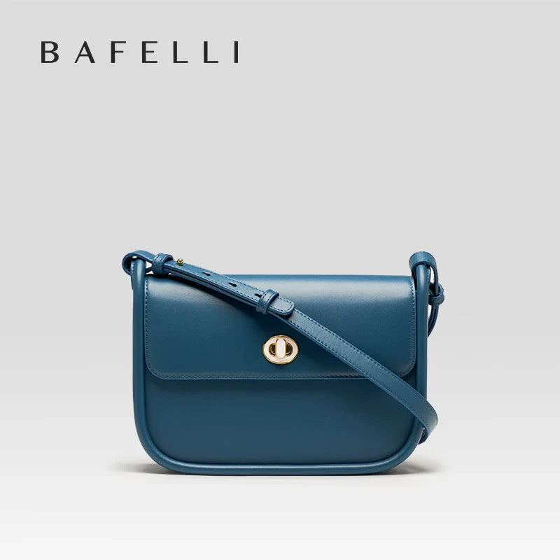 BAFELLI 2023 WOMEN'S NEW TREND LEATHER SADDLE BAGS FASHION STYLE ORIGINAL DESIGNER LUXURY BRAND CASUAL CROSSBODAY PURSE SHOULDER