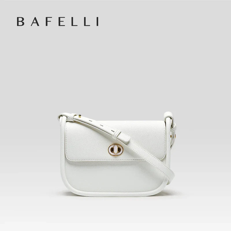 BAFELLI 2023 WOMEN'S NEW TREND LEATHER SADDLE BAGS FASHION STYLE ORIGINAL DESIGNER LUXURY BRAND CASUAL CROSSBODAY PURSE SHOULDER