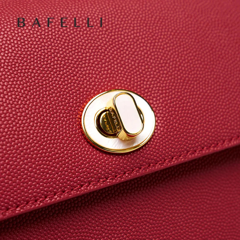 BAFELLI 2023 WOMEN'S NEW TREND LEATHER SADDLE BAGS FASHION STYLE ORIGINAL DESIGNER LUXURY BRAND CASUAL CROSSBODAY PURSE SHOULDER