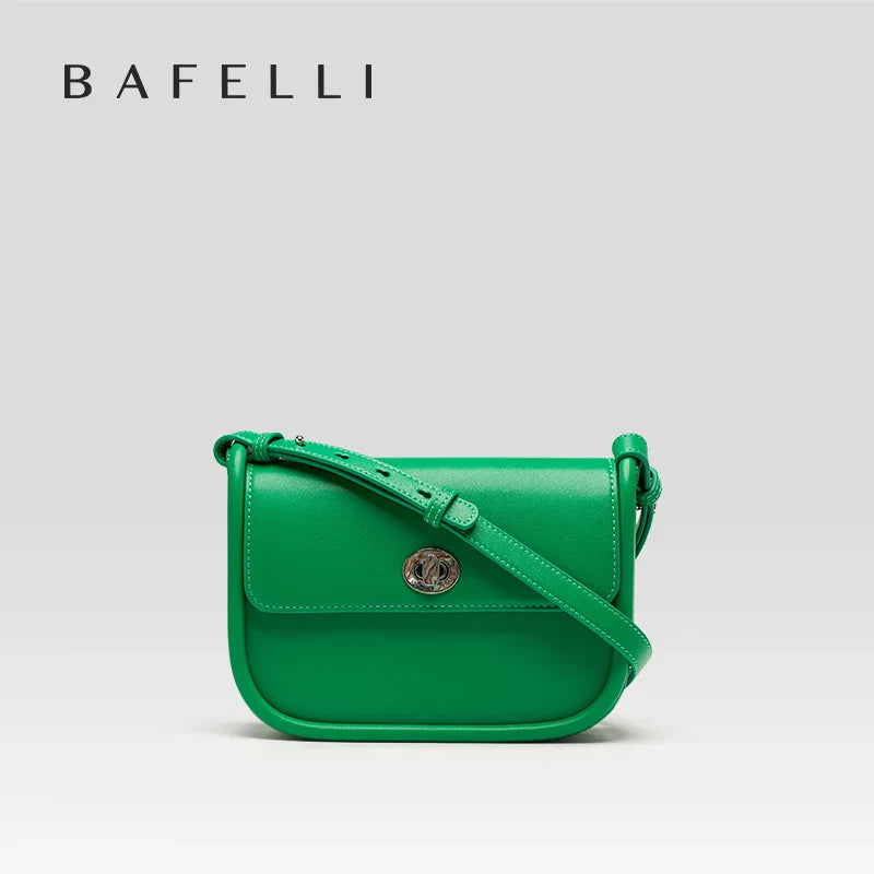 BAFELLI 2023 WOMEN'S NEW TREND LEATHER SADDLE BAGS FASHION STYLE ORIGINAL DESIGNER LUXURY BRAND CASUAL CROSSBODAY PURSE SHOULDER