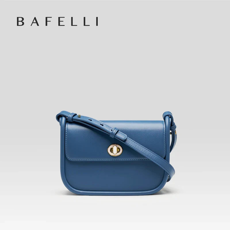 BAFELLI 2023 WOMEN'S NEW TREND LEATHER SADDLE BAGS FASHION STYLE ORIGINAL DESIGNER LUXURY BRAND CASUAL CROSSBODAY PURSE SHOULDER