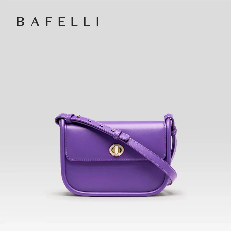 BAFELLI 2023 WOMEN'S NEW TREND LEATHER SADDLE BAGS FASHION STYLE ORIGINAL DESIGNER LUXURY BRAND CASUAL CROSSBODAY PURSE SHOULDER