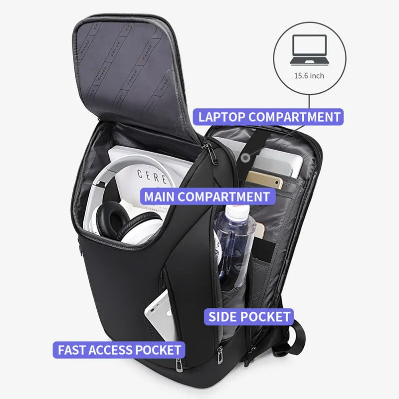 BANGE Waterproof Multi-Use Laptop Backpack For 15.6" Inch USB Charging Shockproof Business Briefcase Shoulder Bag For Man Women