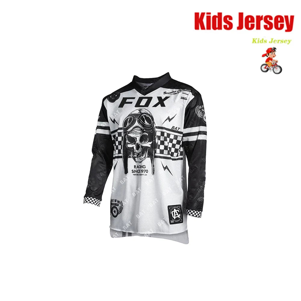 BAT FOX Kids MTB Shirts Downhill Jersey Motocross Mountain Enduro Jersey Offroad DH Bicycle T-shirt Motorcycle Children's Jersey