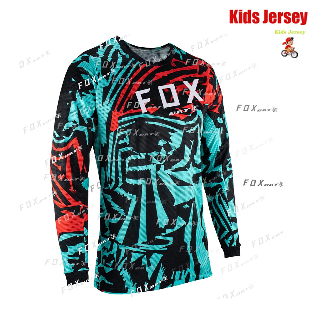 BAT FOX Kids MTB Shirts Downhill Jersey Motocross Mountain Enduro Jersey Offroad DH Bicycle T-shirt Motorcycle Children's Jersey