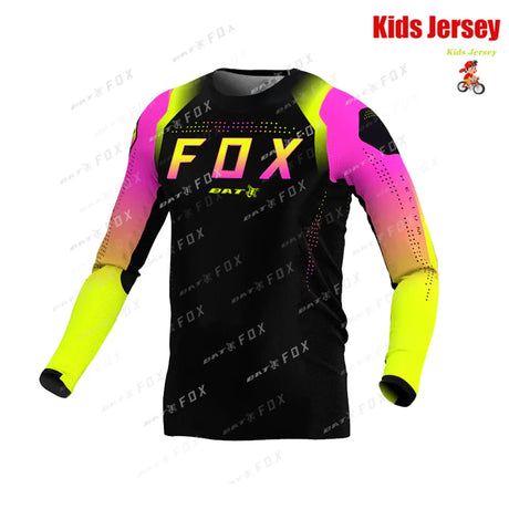 BAT FOX Kids MTB Shirts Downhill Jersey Motocross Mountain Enduro Jersey Offroad DH Bicycle T-shirt Motorcycle Children's Jersey