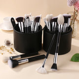 BEILI Makeup Brush Cylinder Brushes Storage Holder Organizer Travel Case for Cosmetic Tools PU Leather Big 1pcs