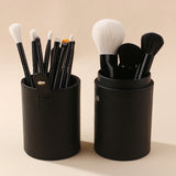 BEILI Makeup Brush Cylinder Brushes Storage Holder Organizer Travel Case for Cosmetic Tools PU Leather Big 1pcs