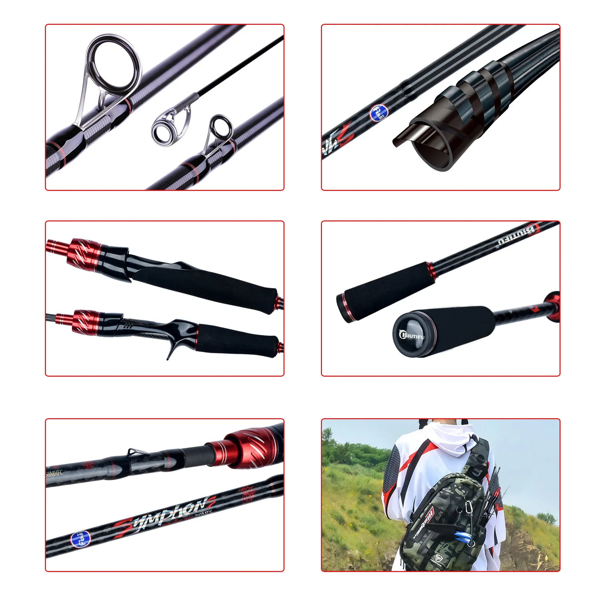 BIUTIFU Traveller Spinning Casting Fuji Lure Mini Rock Fishing Rod 1.8/2.1/2.4/2.7/3.0m Carbon Baitcasting Ultralight Fast 5-42g