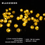 BLACKDEER Solar String Lights Outdoor 100 Led Crystal Globe LightsWaterproof USB Battery Powered Patio Light for camping tent