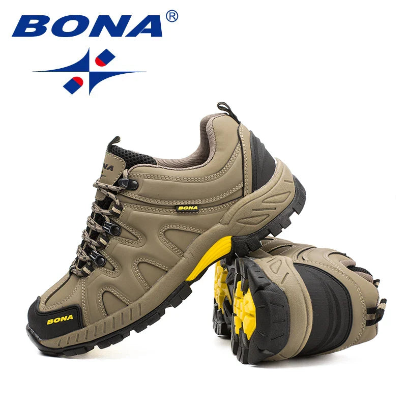 BONA New Arrival Classics Style Men Hiking Shoes Lace Up Men Sport Shoes Outdoor Jogging Trekking Sneakers Fast Free Shipping