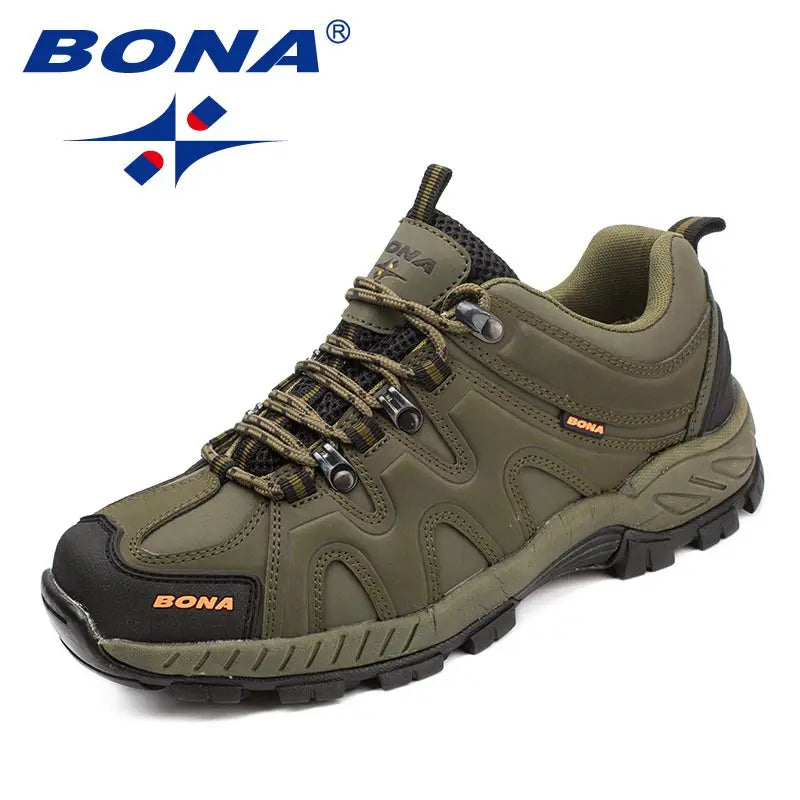 BONA New Arrival Classics Style Men Hiking Shoes Lace Up Men Sport Shoes Outdoor Jogging Trekking Sneakers Fast Free Shipping